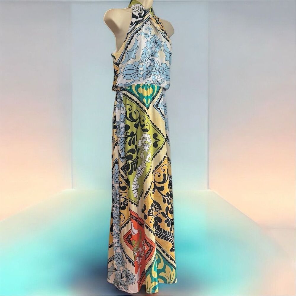 Cato Fashions Women's Sleeveless Keyhole Neck Maxi Dress Floral Fern Print - Picture 2 of 11